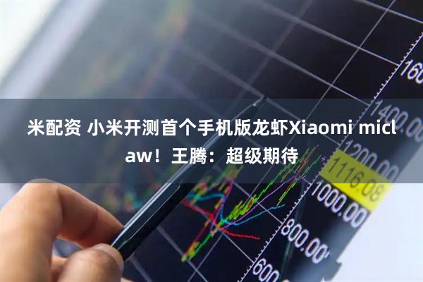米配资 小米开测首个手机版龙虾Xiaomi miclaw！王腾：超级期待